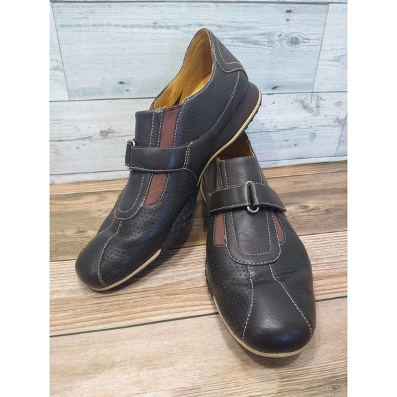 COLE HAAN MENS BROWN LEATHER NIKEAIR SOLE SLIPON LOAFERS SIZE 10.5